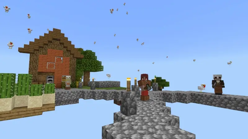 Скриншот Skyblock: дождь из мобов №1