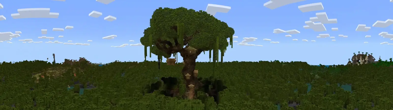 Домик на дереве в мангровых зарослях panorama