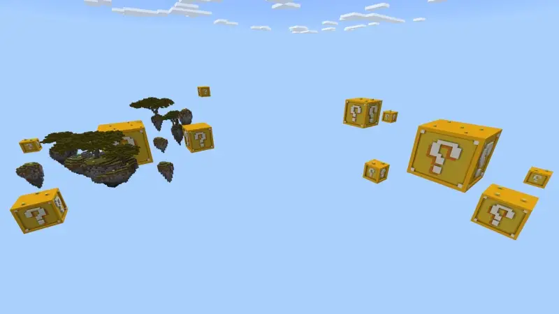 Скриншот Skyblock с блоками удачи №1