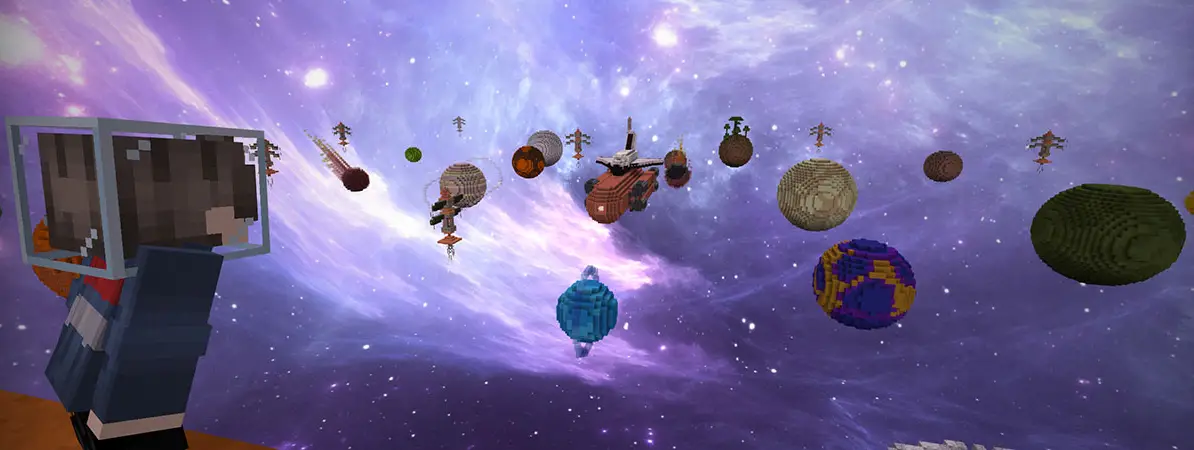 Космический Skyblock panorama