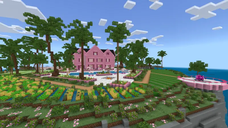 Скриншот Симпатичный розовый современный особняк №7