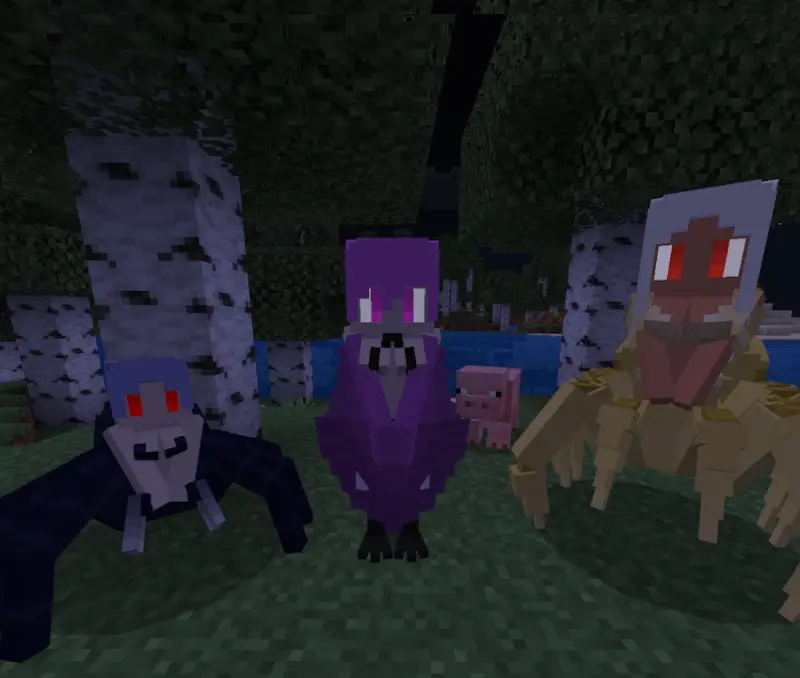 Светящийся глаза арахны и гарпии