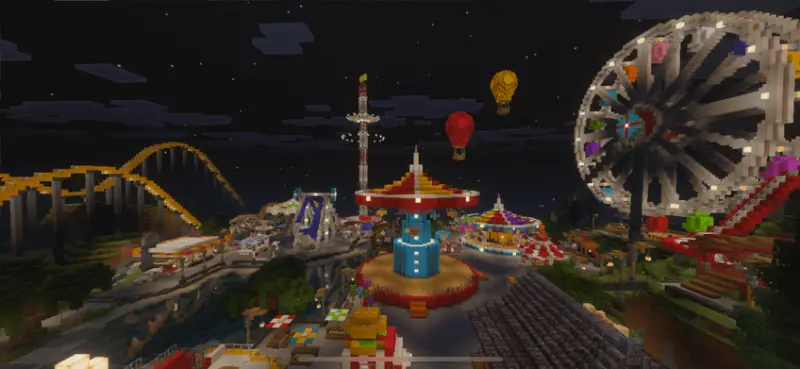 Парк развлечения с другого ракурса