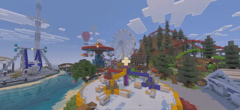 Парк развлечения днём