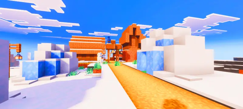 Новый вид снежной деревни