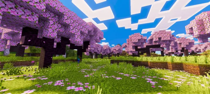 Улучшенные текстуры в вишневом биоме