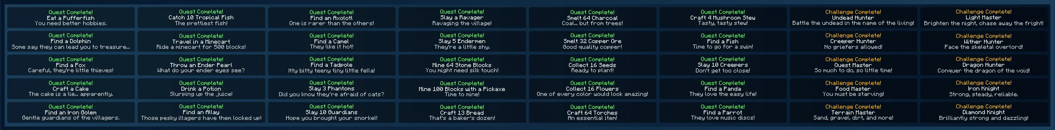 Quests and Challenges panorama