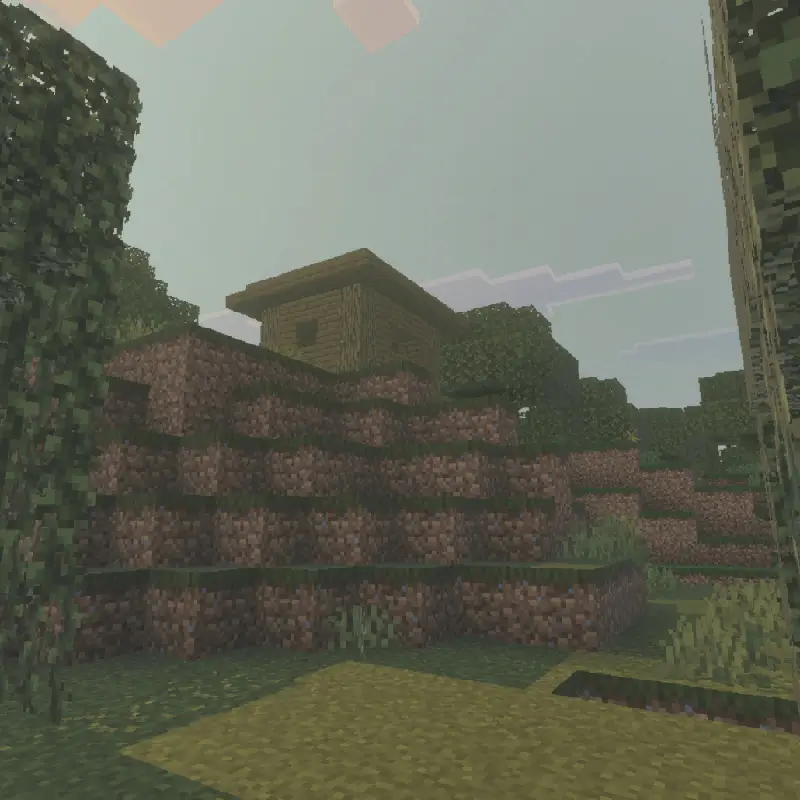 Дом ведьмы на холме среду деревьев