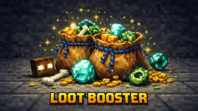 Большое множество ценных предметов в мешках