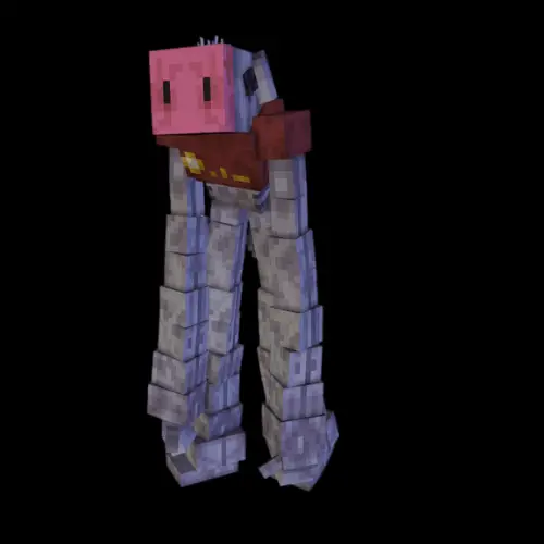 Высокий монстр в виде игрушки в одежде