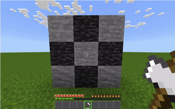 Разрушение блоков с помощью молота