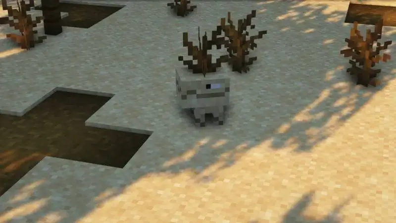 Песчаный моб с кустом на голове