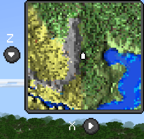 Мини-карта с пиксельными деталями