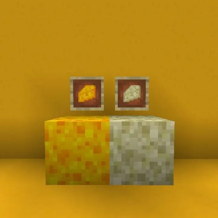 Блоки из обычного и заплесневелого сыра