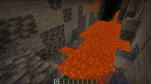 Вода из шарика разливается над лавой