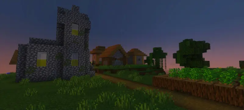 Новый вид деревни вечером