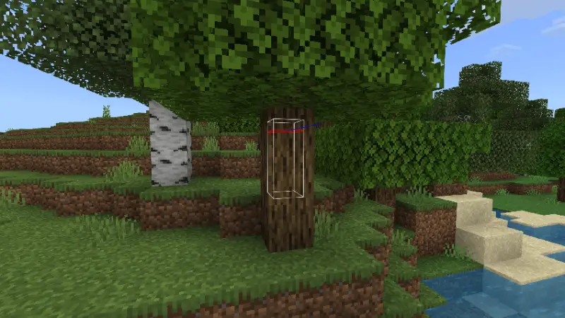 Видимый хитбокс игрока сквозь дерево