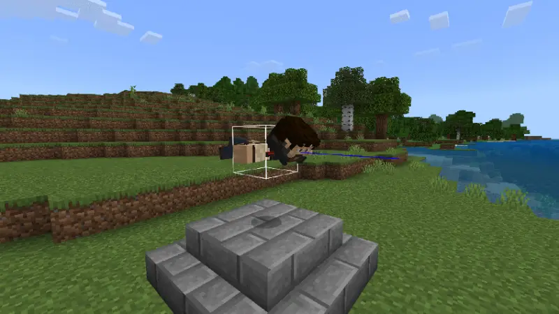 Белый хитбокс игрока в лежачем положении