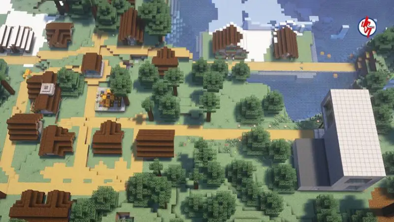 Каменный дом рядом с таежной деревней