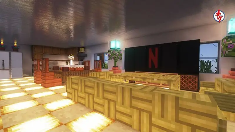 Просторна гостинная с деталями интерьера