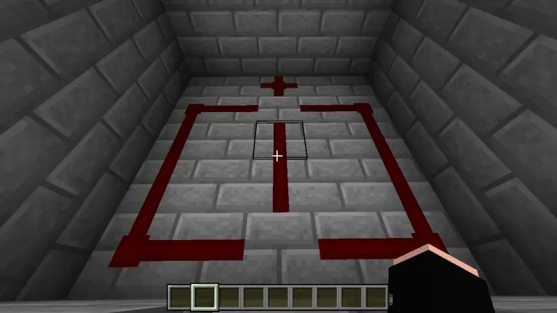 Схема гладкого редстоуна в каменной комнате