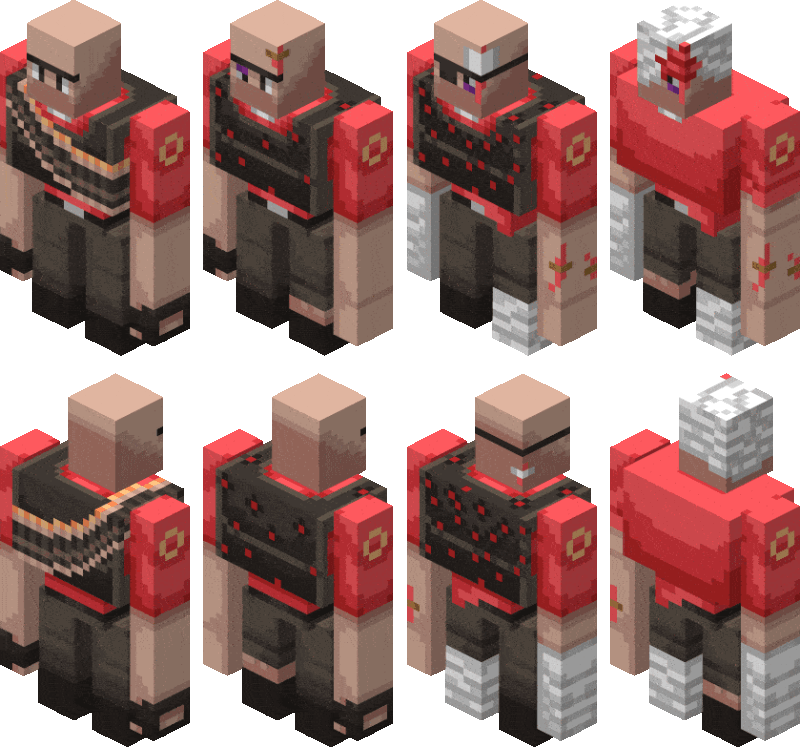 Разные стадии повреждений нового голема