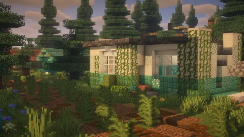 Заросший травой дом в лагере