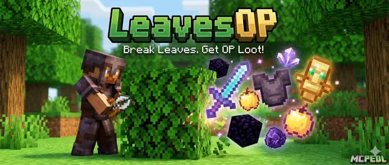 Игрок в броне режет листву в лесу