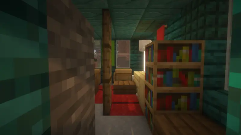 Комната с полкой с креслом