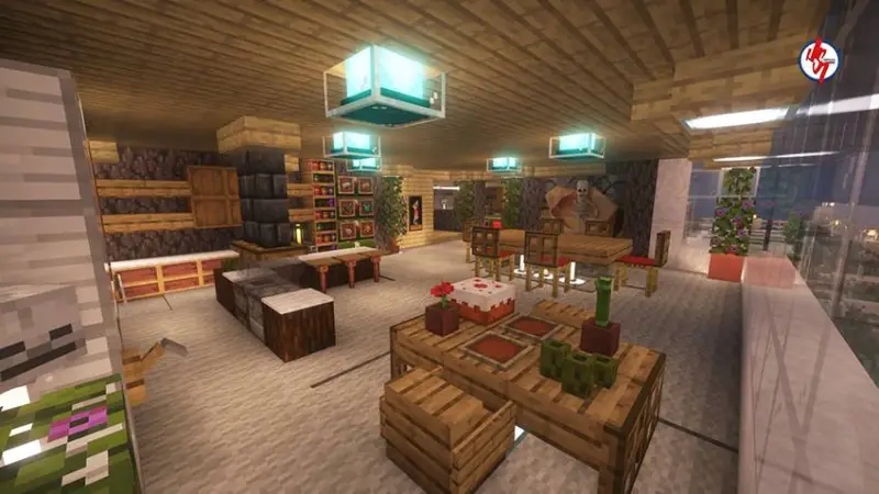 Просторная гостинная с деталями интерьера