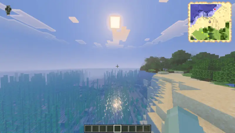 Мини-карта на экране игрока на пляже