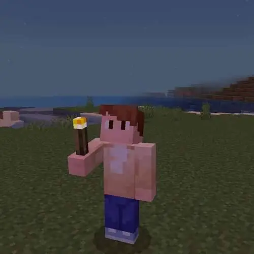 Новый вид факела в руке от третьего лица