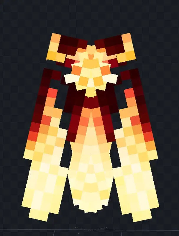 Светящиеся желтые крылья с красными вкраплениями