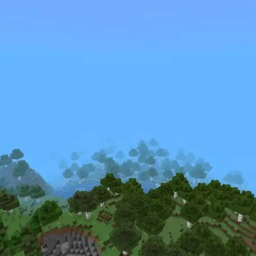 Новый вид тумана в берёзовом лесу