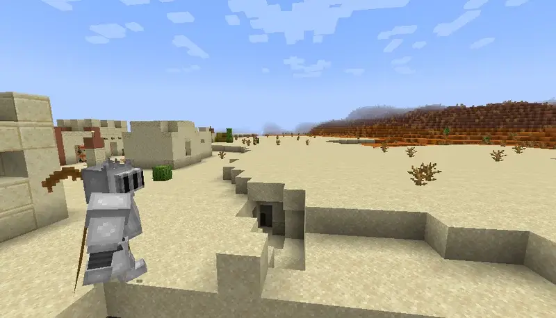 Рыцарь-голем в пустынной деревне