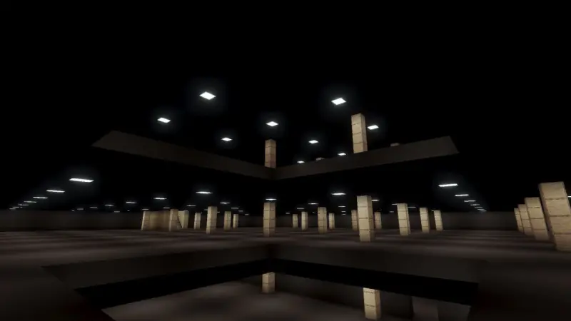 Столбы в странном помещении