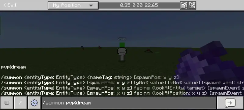 Команда спавна дрима