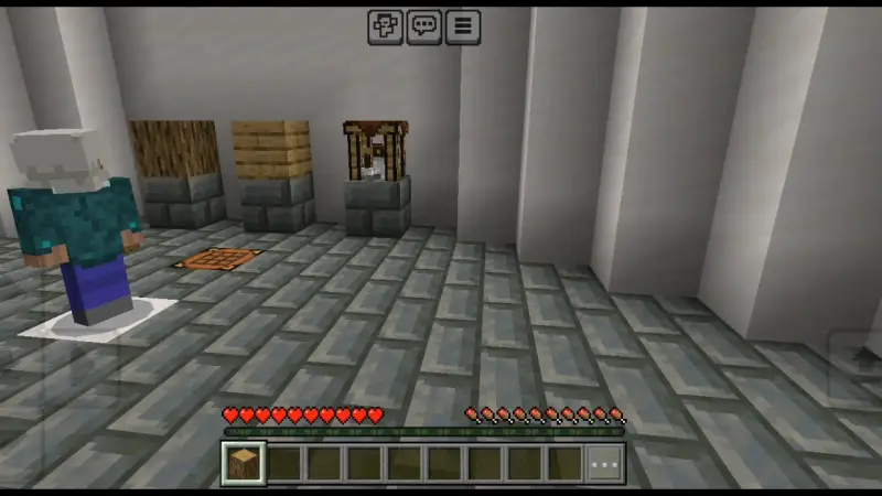 Верстак в белой комнате рядом с игроком