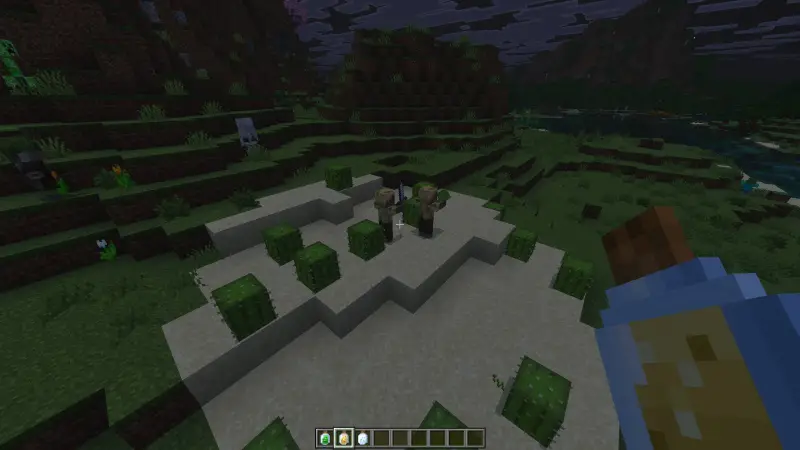 Выбрасывание бутылки с биомом