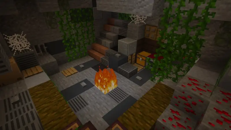 Подземелье с костром