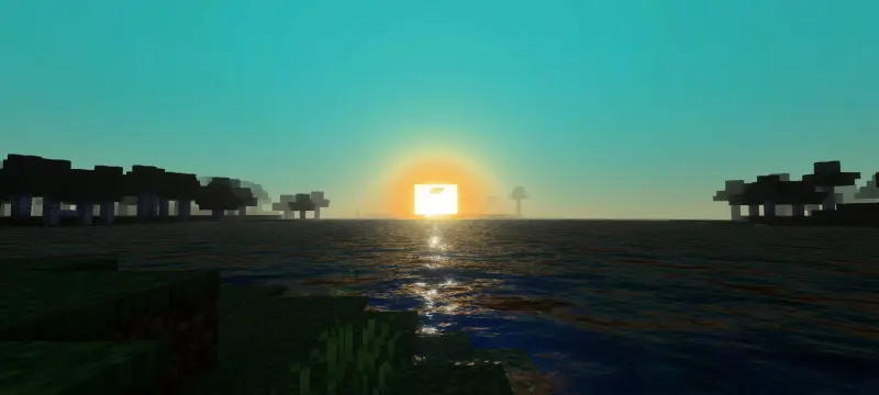 Закат на безоблачном небе над морем