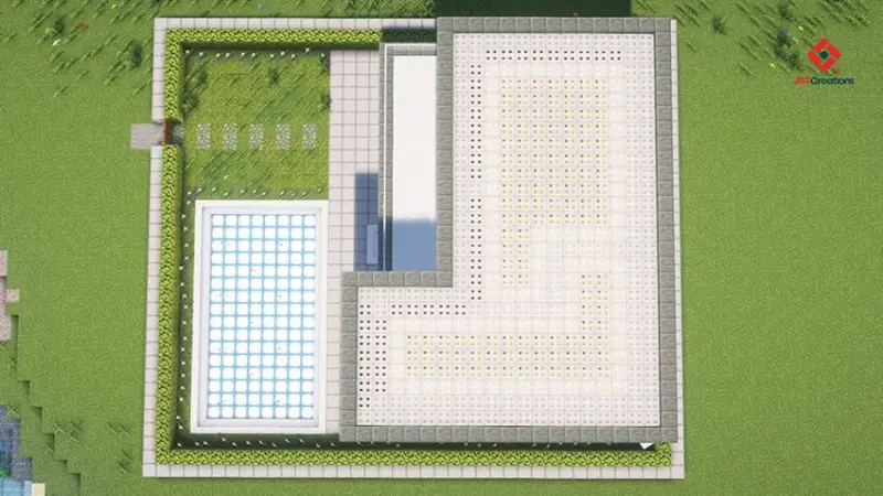 Вид в птичьего полета на дом и его территорию