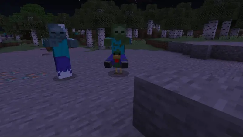 Зомби на курице и снежный зомби