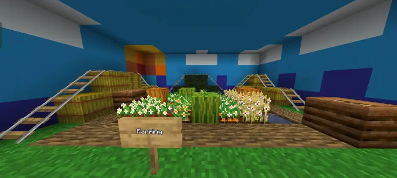 Обновленные текстуры сельских культур в голубой комнате