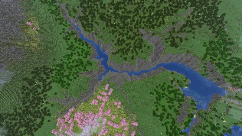 Длинная извилистая река в каньоне