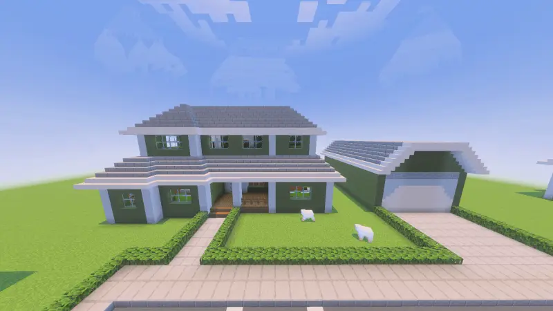 Зелёный дом с мебелью