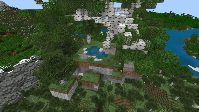 Необычная береза на парящем остраве