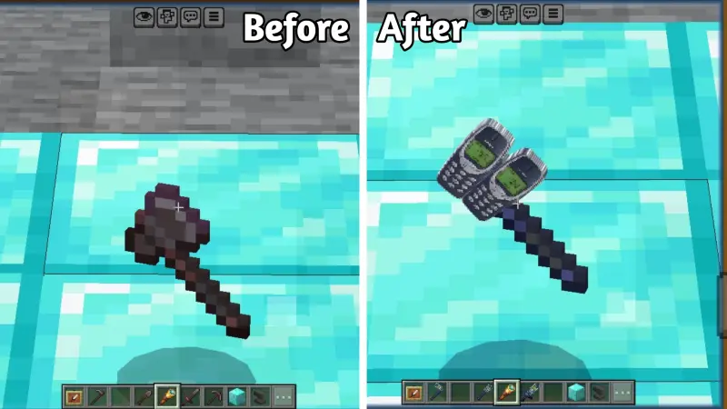 Измененный внешний вид топора