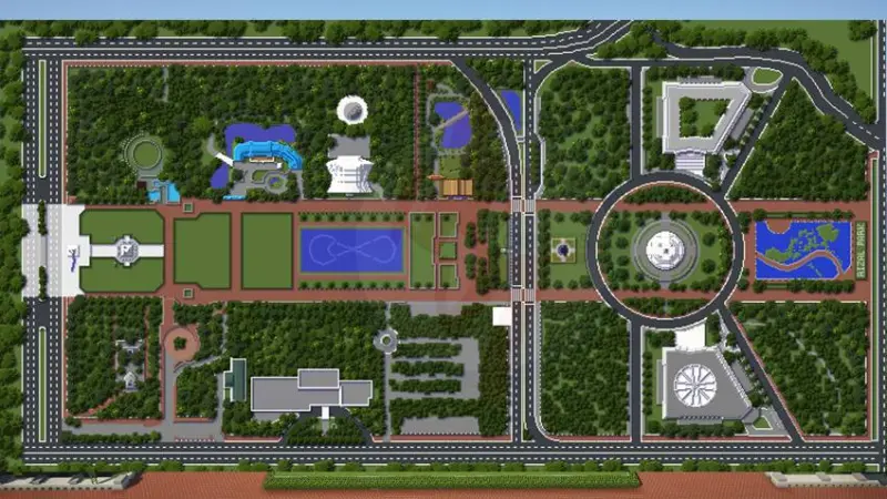 Большая схема всего парка на карте