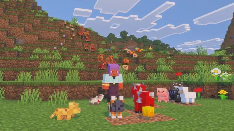 Игрок смотрит на обновленных детенышей